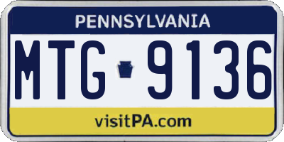 PA license plate MTG9136