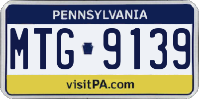 PA license plate MTG9139