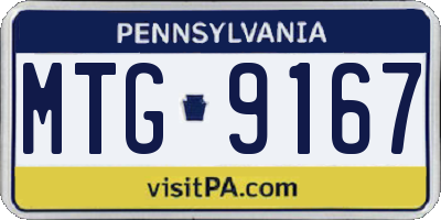 PA license plate MTG9167