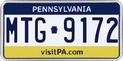 PA license plate MTG9172