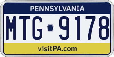 PA license plate MTG9178