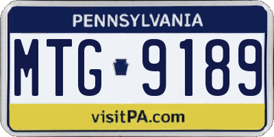 PA license plate MTG9189