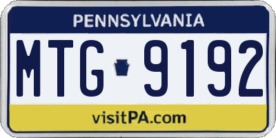 PA license plate MTG9192