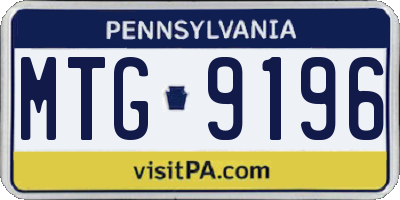 PA license plate MTG9196