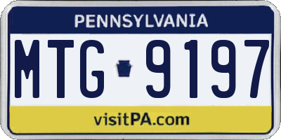 PA license plate MTG9197