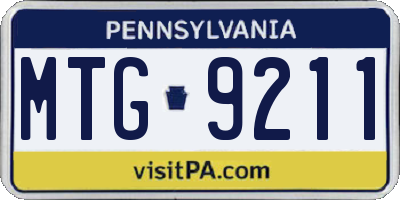 PA license plate MTG9211