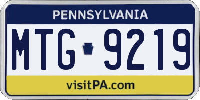 PA license plate MTG9219