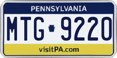 PA license plate MTG9220
