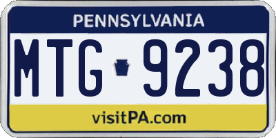 PA license plate MTG9238