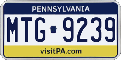 PA license plate MTG9239