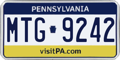 PA license plate MTG9242