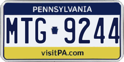 PA license plate MTG9244