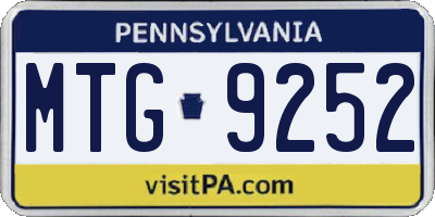 PA license plate MTG9252