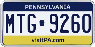 PA license plate MTG9260