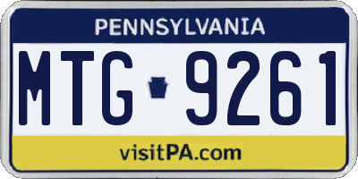 PA license plate MTG9261
