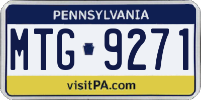PA license plate MTG9271