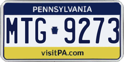PA license plate MTG9273
