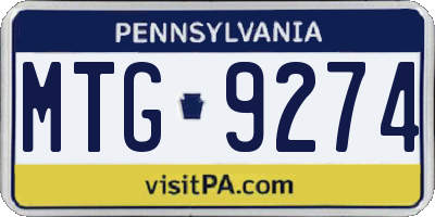 PA license plate MTG9274