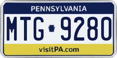 PA license plate MTG9280