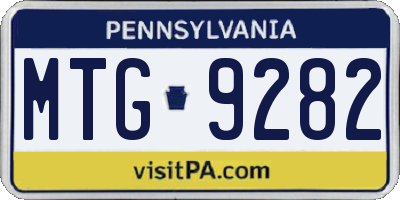 PA license plate MTG9282