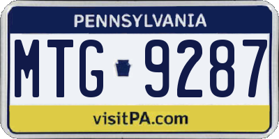 PA license plate MTG9287