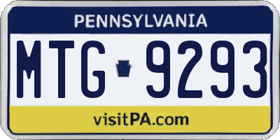 PA license plate MTG9293