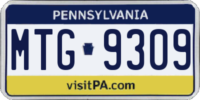 PA license plate MTG9309