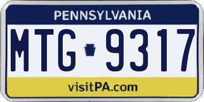 PA license plate MTG9317