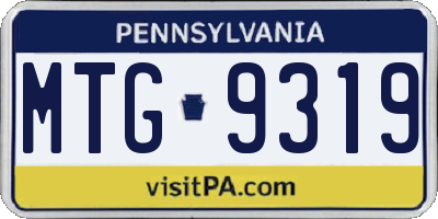 PA license plate MTG9319