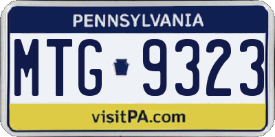 PA license plate MTG9323