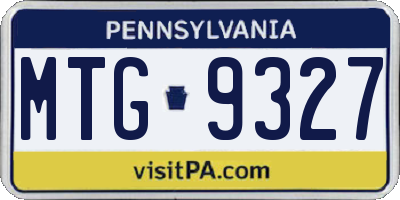 PA license plate MTG9327