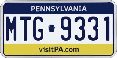 PA license plate MTG9331
