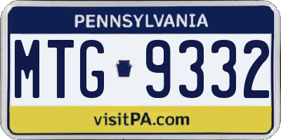 PA license plate MTG9332
