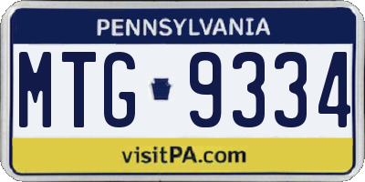 PA license plate MTG9334