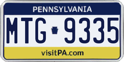 PA license plate MTG9335