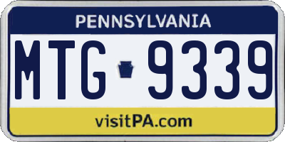 PA license plate MTG9339