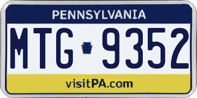 PA license plate MTG9352