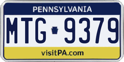 PA license plate MTG9379