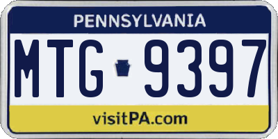 PA license plate MTG9397