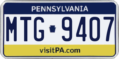 PA license plate MTG9407