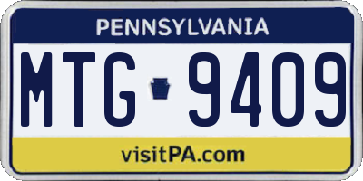 PA license plate MTG9409