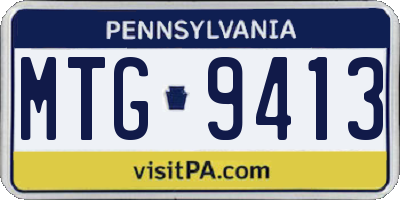 PA license plate MTG9413