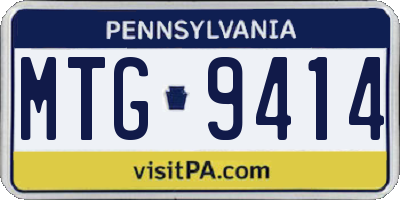 PA license plate MTG9414