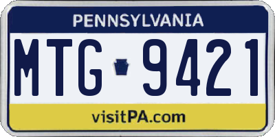 PA license plate MTG9421