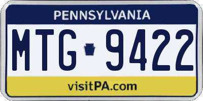 PA license plate MTG9422
