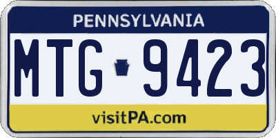 PA license plate MTG9423