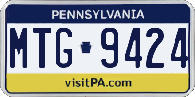 PA license plate MTG9424