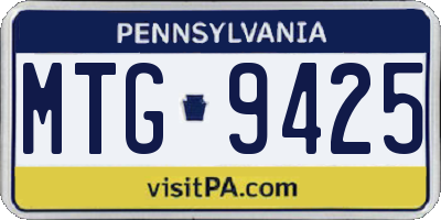 PA license plate MTG9425