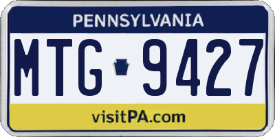 PA license plate MTG9427