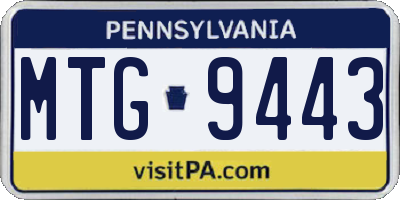 PA license plate MTG9443